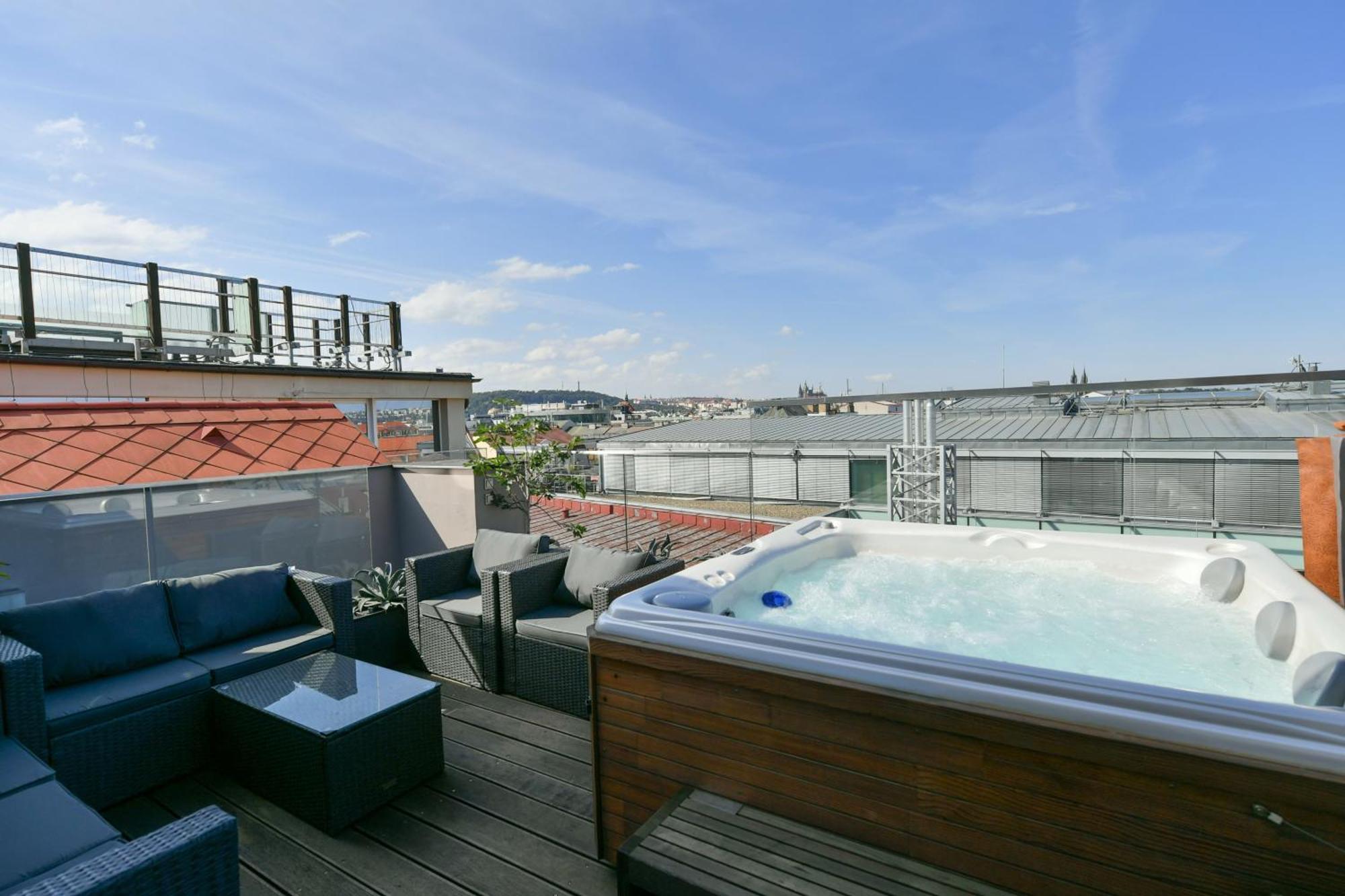 Presidential Penthouse, 303M2, Jacuzzi On Terrace, Sauna, 6Bdrm, 4Bthrm, Ac, Lift Prag Exterior foto