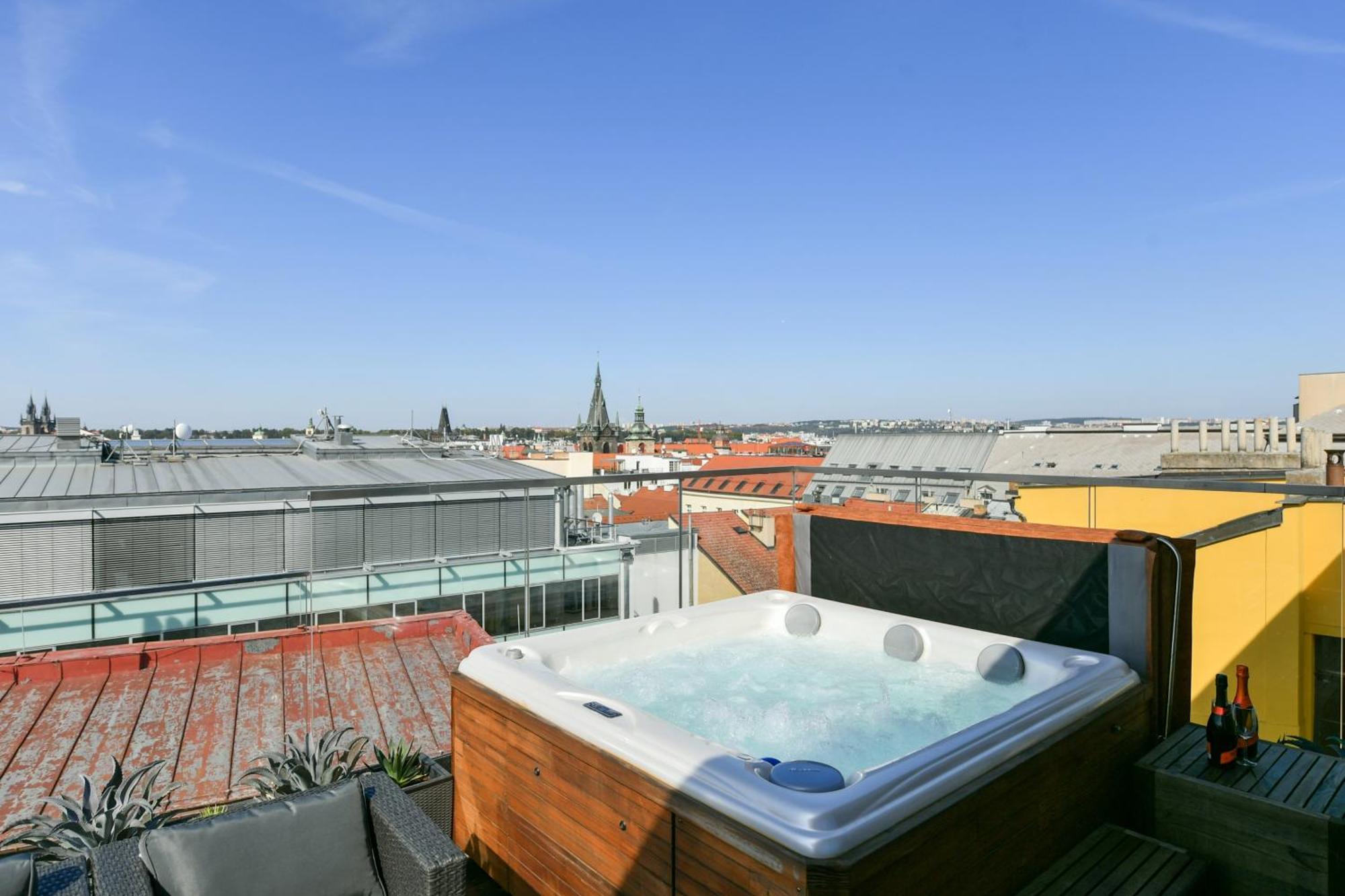 Presidential Penthouse, 303M2, Jacuzzi On Terrace, Sauna, 6Bdrm, 4Bthrm, Ac, Lift Prag Exterior foto